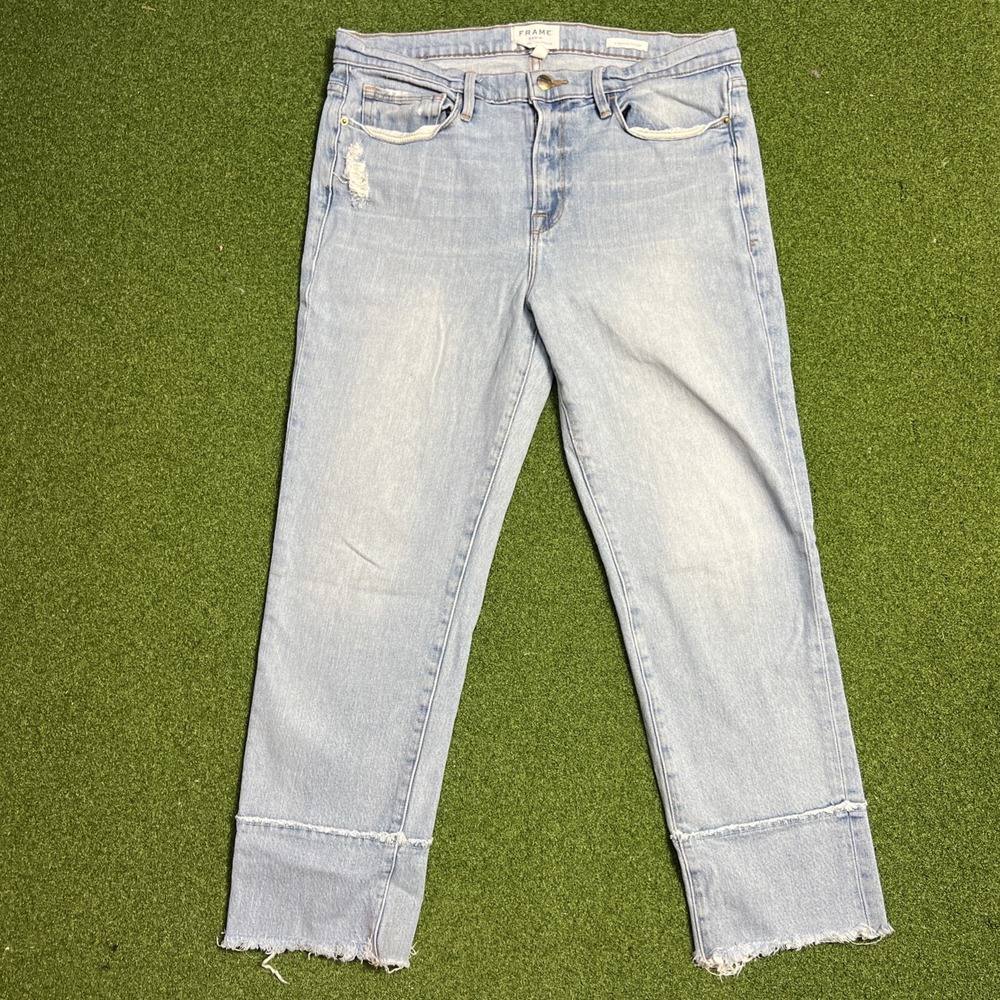 Frame Le Nouveau Straight Jeans Women's Size 31 Light Wash